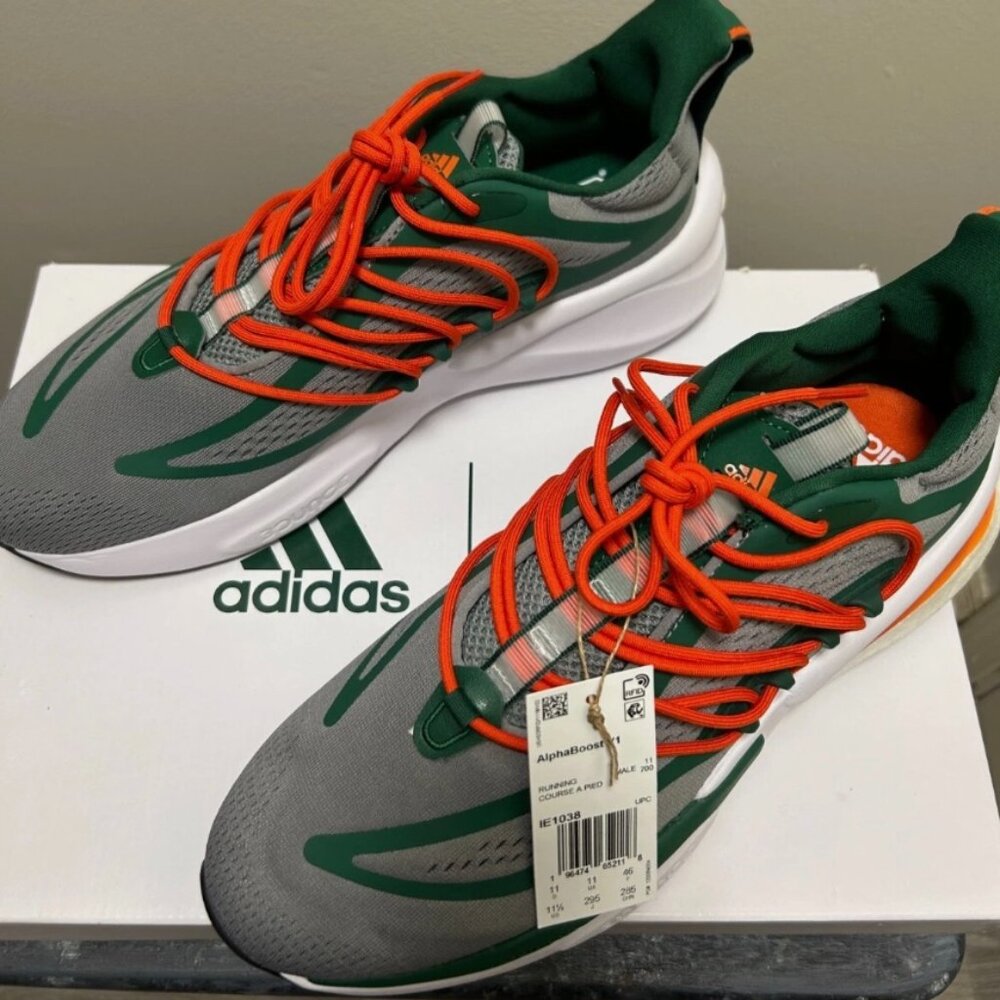 Size 11 1/2 - adidas Alphaboost V1 NCAA Pack - Miami
